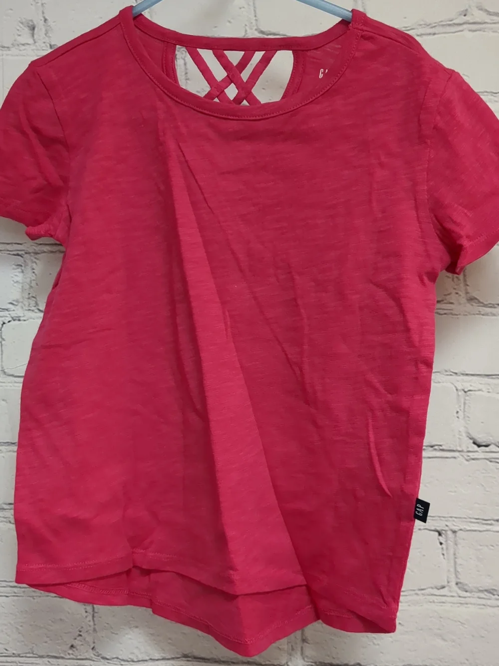 GAP Hot Pink Short-Sleeve Tee with Crisscross Back